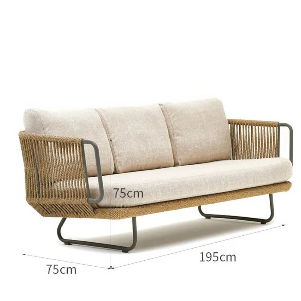 โซฟาสนาม 3 ที่นั่ง BUNISE รุ่น SUNLIT ขนาด 195&times;75&times;75 ซม. สี APRICOT