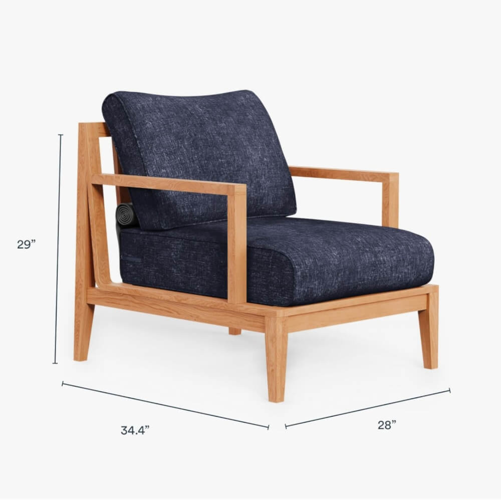 โซฟาสนาม 1 ที่นั่ง BUNISE รุ่น OT08 ขนาด 71&times;87&times;74 ซม. สีน้ำเงินทะเล