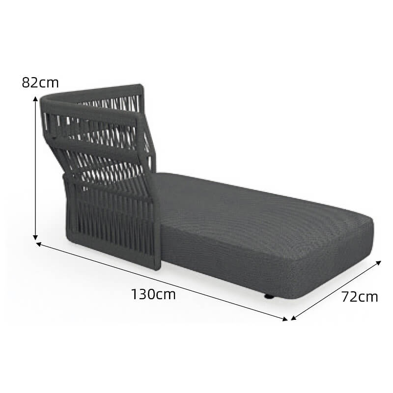 เตียงริมสระ หวายPE BUNISE รุ่น RAVELLO ขนาด 130&times;72&times;82 ซม. สีเทา