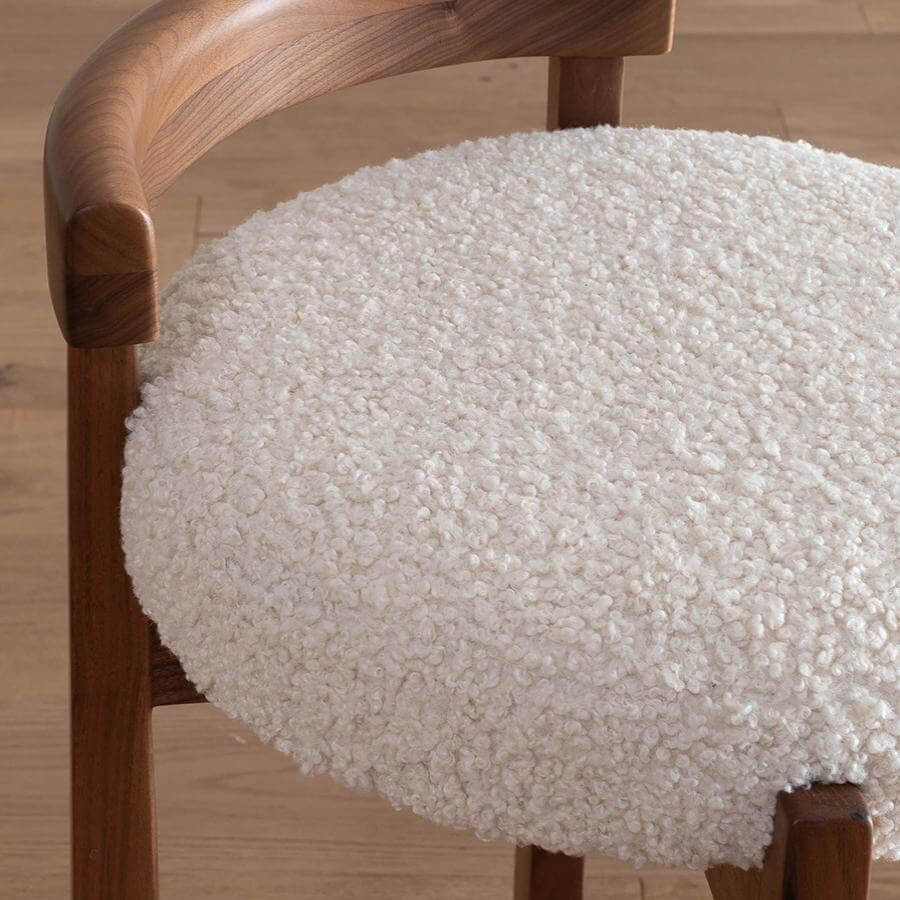 สตูลบาร์ไม้แท้ BUNISE รุ่น BS14 สไตล์วินเทจ ขนาด 44&times;46&times;86 ซม. สีขาว