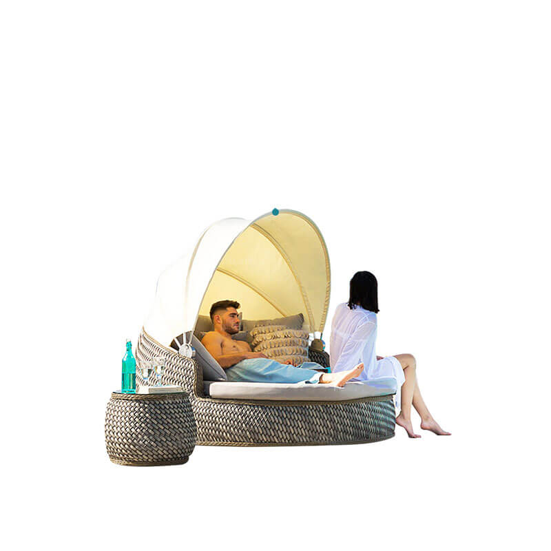 โต๊ะข้างหวายเทียม BUNISE รุ่น P3403 ขนาด 50&times;50&times;50 ซม. สีน้ำตาล