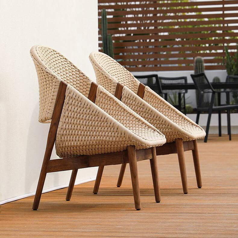 ชุดสนามไม้สัก 2 ที่นั่ง BUNISE รุ่น P79 พร้อมโต๊ะ 50×55 ซม.สีน้ำตาล_4