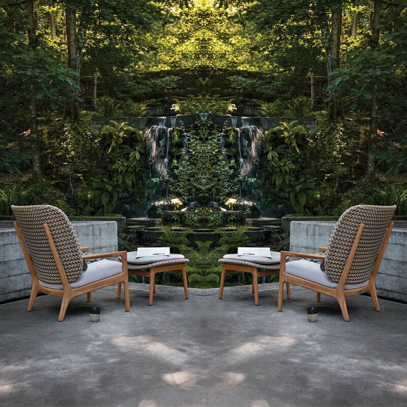 เก้าอี้สนาม BUNISE รุ่น MARAIS ขนาด 75&times;75&times;82 ซม. สีน้ำตาล (พนักพิงเตี้ย)