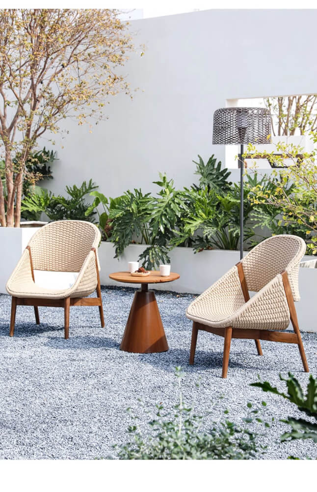 ชุดสนามไม้สัก 2 ที่นั่ง BUNISE รุ่น P79 พร้อมโต๊ะ 45&times;45 ซม.สีน้ำตาล