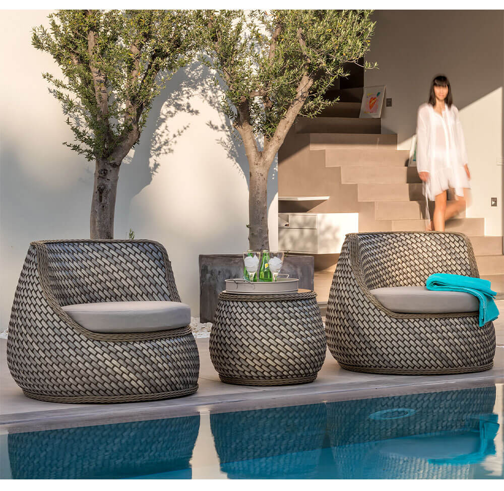 โต๊ะข้างหวายเทียม BUNISE รุ่น P3403 ขนาด 50&times;50&times;50 ซม. สีน้ำตาล