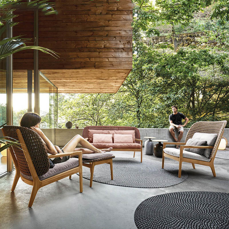 เก้าอี้สนาม BUNISE รุ่น MARAIS ขนาด 75&times;75&times;82 ซม. สีน้ำตาล (พนักพิงเตี้ย)