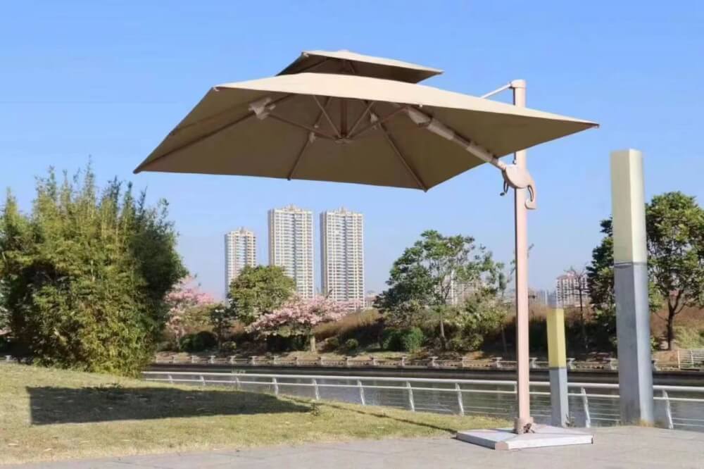 ร่มสนามตัวแอล BUNISE รุ่น PALMIRA สูง 3 ม. สีน้ำตาล_2