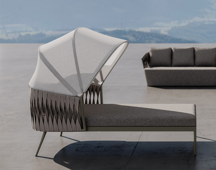 เตียงริมสระ BUNISE รุ่น CASCADE ขนาด 180&times;75&times;140 ซม. สีเทา