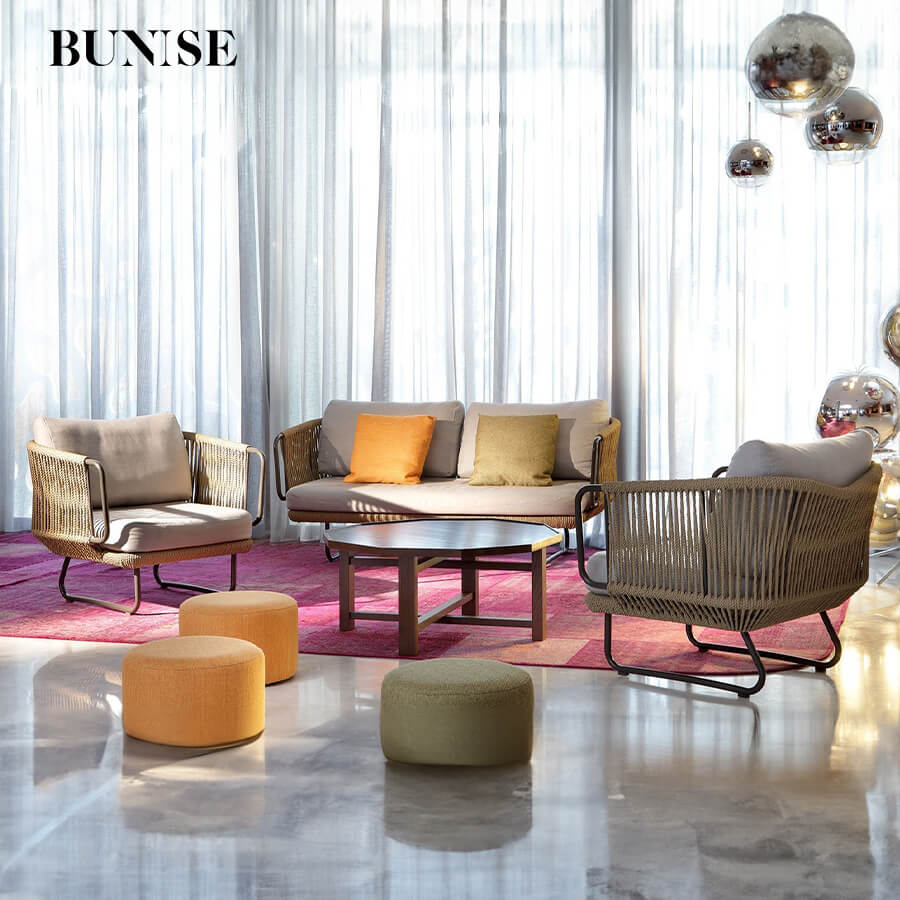 โซฟาสนาม 2 ที่นั่ง BUNISE รุ่น SUNLIT ขนาด 135×75×75 ซม. สี APRICOT_11