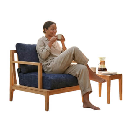 โซฟาสนาม 1 ที่นั่ง BUNISE รุ่น OT08 ขนาด 71×87×74 ซม. สีน้ำเงินทะเล_5