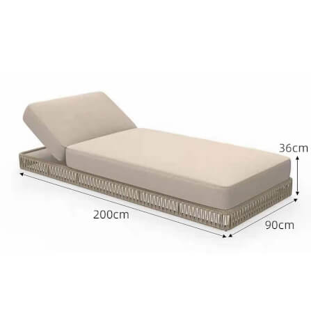เตียงริมสระ BUNISE รุ่น RAVELLO ขนาด 200×90×36 ซม. สีแอปริคอท_0
