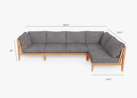 โซฟาสนาม 6 ที่นั่ง ตัว L BUNISE รุ่น OT02 ขนาด 322×163×74 ซม. สีเทากรวด_1
