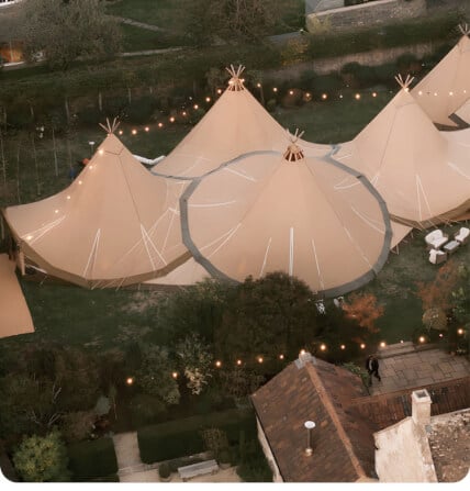 เต็นท์พีระมิดกลางแจ้ง BUNISE รุ่น P2418 แบบ TRIPLE-UNIT ขนาด 10 ม. สีน้ำตาล_2