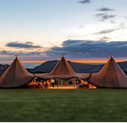 เต็นท์พีระมิดกลางแจ้ง BUNISE รุ่น P2418 แบบ TRIPLE-UNIT ขนาด 10 ม. สีน้ำตาล_5