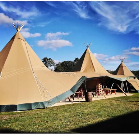 เต็นท์พีระมิดกลางแจ้ง BUNISE รุ่น P2418 แบบ TRIPLE-UNIT ขนาด 10 ม. สีน้ำตาล_6