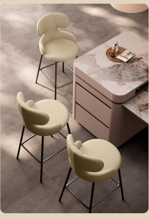 เก้าอี้บาร์ BUNISE รุ่น BS7 สไตล์หรู ขนาด 49×49×113 ซม. สีเบจ_6