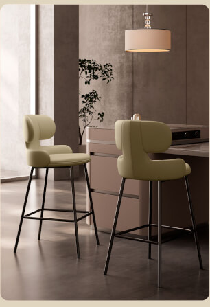 เก้าอี้บาร์ BUNISE รุ่น BS7 สไตล์หรู ขนาด 49×49×113 ซม. สีเบจ_7
