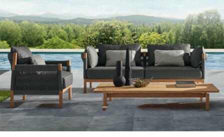 โซฟาหวาย PE 2 ที่นั่ง  BUNISE รุ่น CASSIS ขนาด 152×87.5×64 ซม. สีเทา_4