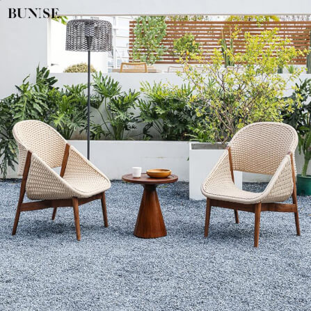 ชุดสนาม 1 ที่นั่ง BUNISE รุ่น P79 พร้อมโต๊ะ 45×45CM สีน้ำตาล_5