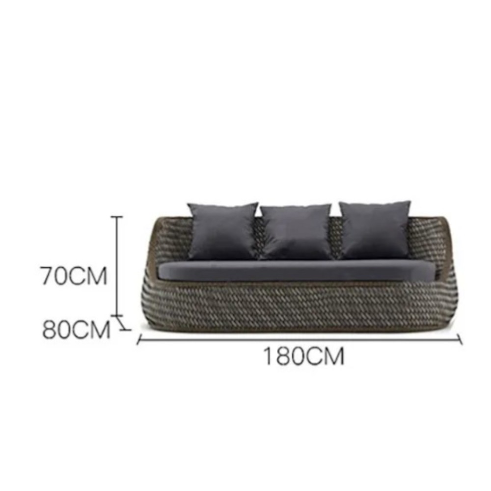 โซฟา 3 ที่นั่ง BUNISE รุ่น P3403 ขนาด 180×80×70 ซม. สีน้ำตาล_1