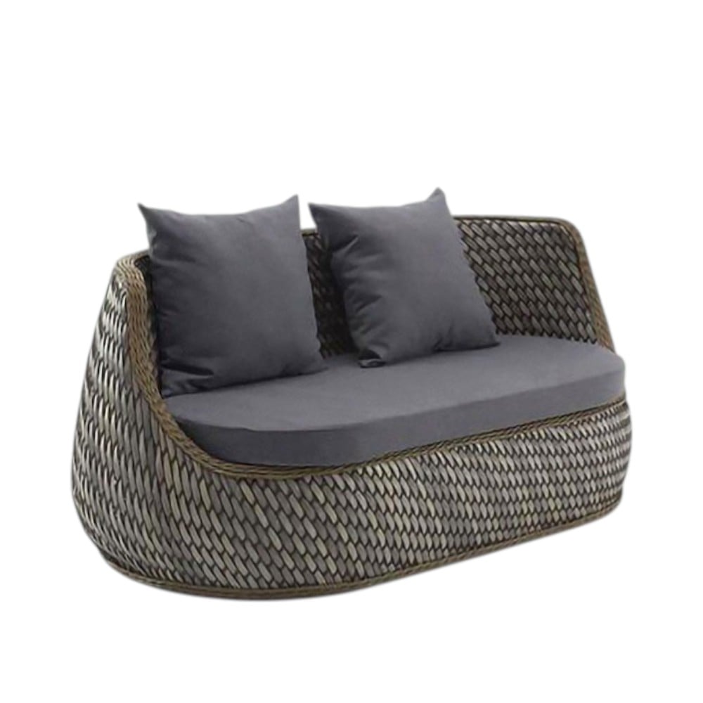 โซฟาหวาย PE 2 ที่นั่ง BUNISE รุ่น P3403 ขนาด 165&times;92&times;70 ซม. สีน้ำตาล