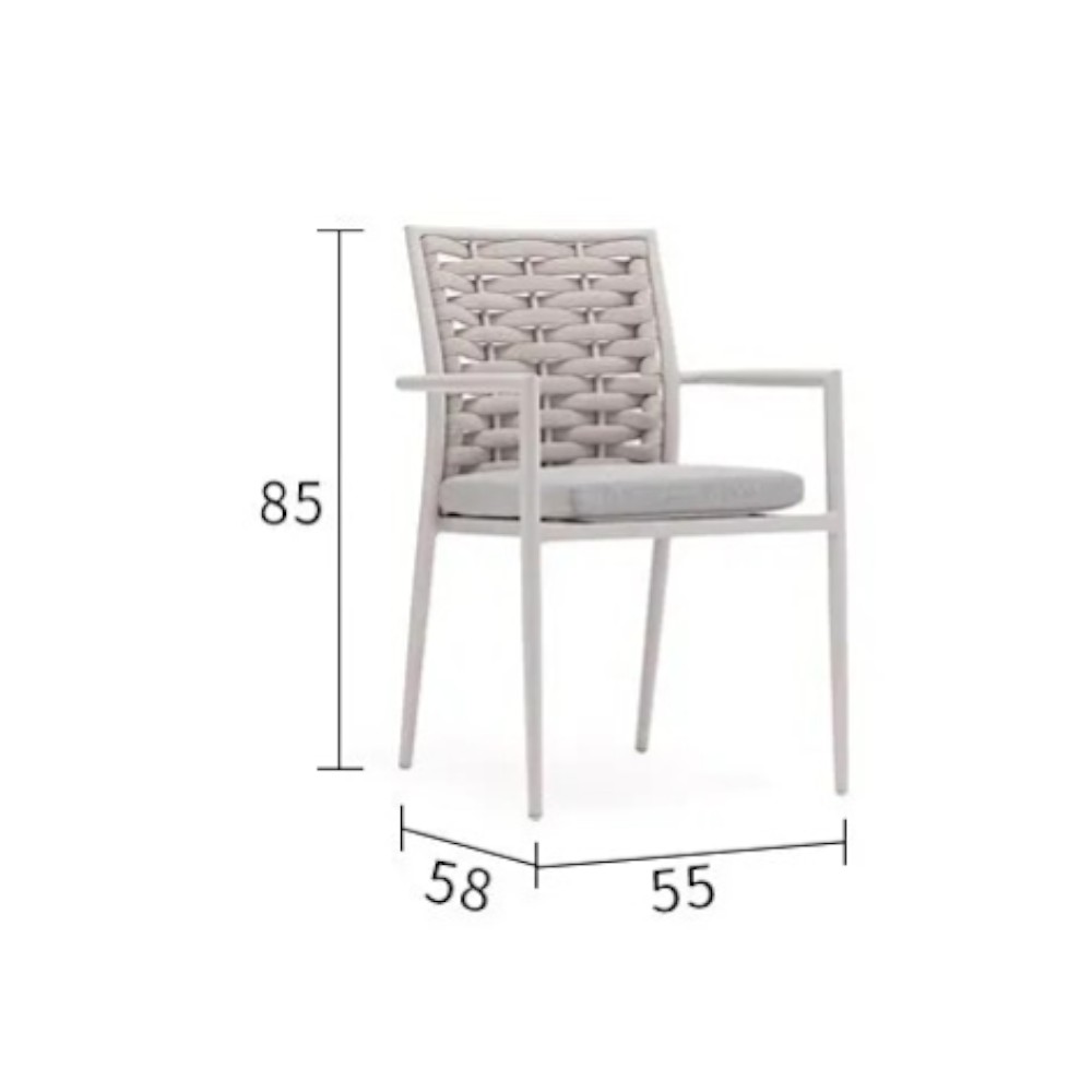 เก้าอี้สนาม BUNISE รุ่น PALMIRA ขนาด 55×58×85 ซม. สีเทา_1