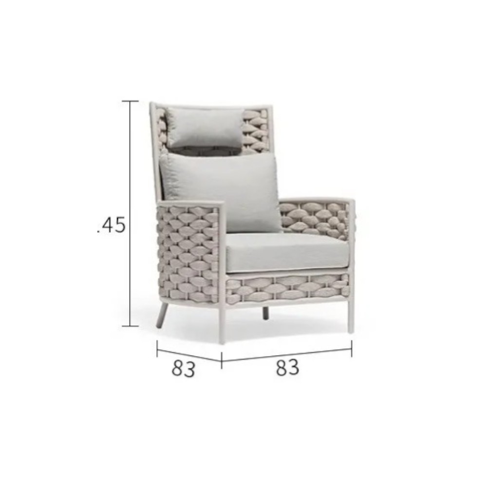 เก้าอี้พักผ่อน BUNISE รุ่น PALMIRA ขนาด 83×83×45 ซม. สีเทา_1