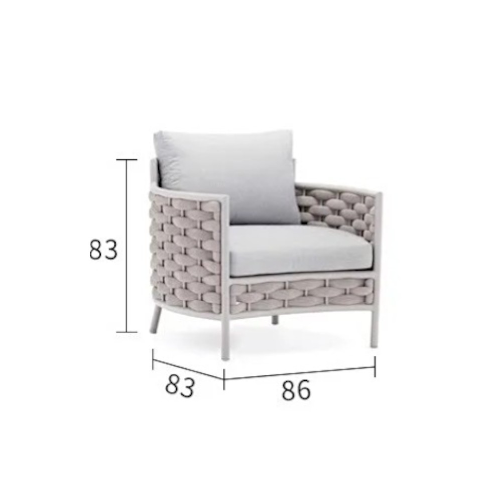 โซฟา 1 ที่นั่ง BUNISE รุ่น PALMIRA ขนาด 86×83×83 ซม. สีเทา_1