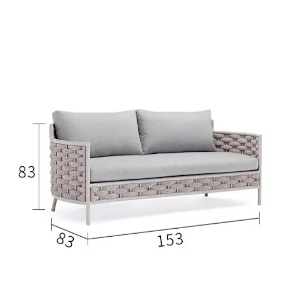 โซฟา 2 ที่นั่ง BUNISE รุ่น PALMIRA  ขนาด 153×83×83 ซม. สีเทา_1