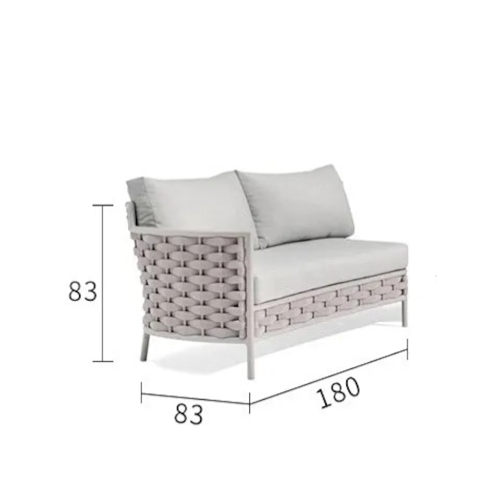 โซฟาเข้ามุมขวา อะลูมิเนียม BUNISE รุ่น PALMIRA  ขนาด 180×83×83 ซม. สีเทา_1