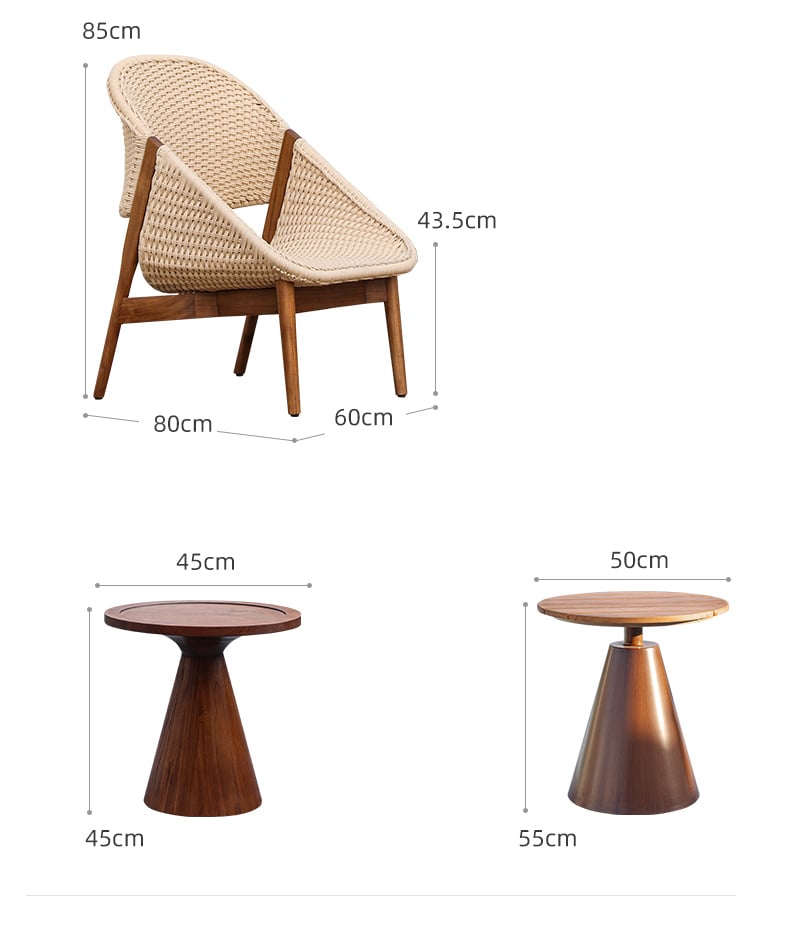 ชุดสนามไม้สัก 2 ที่นั่ง BUNISE รุ่น P79 พร้อมโต๊ะ 45×45 ซม.สีน้ำตาล_1