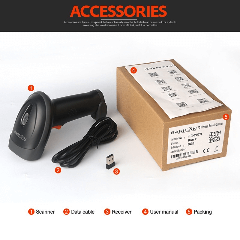 เครื่องสแกนบาร์โค้ด&ndash;QR CODE BARIG&Auml;N BG-204BT ไร้สาย 3 ระบบ