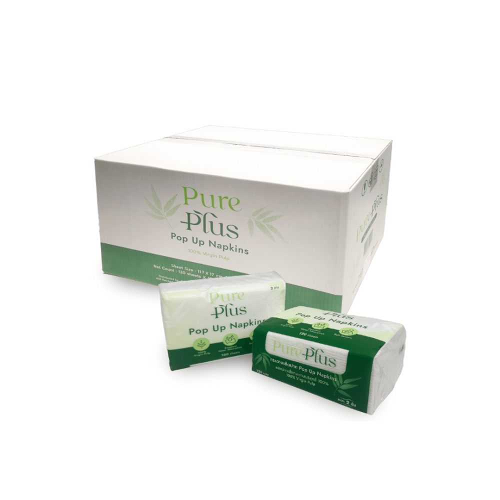 กระดาษเช็ดหน้า PEERAPAT POP UP PUREPLUS หนา 2 ชั้น