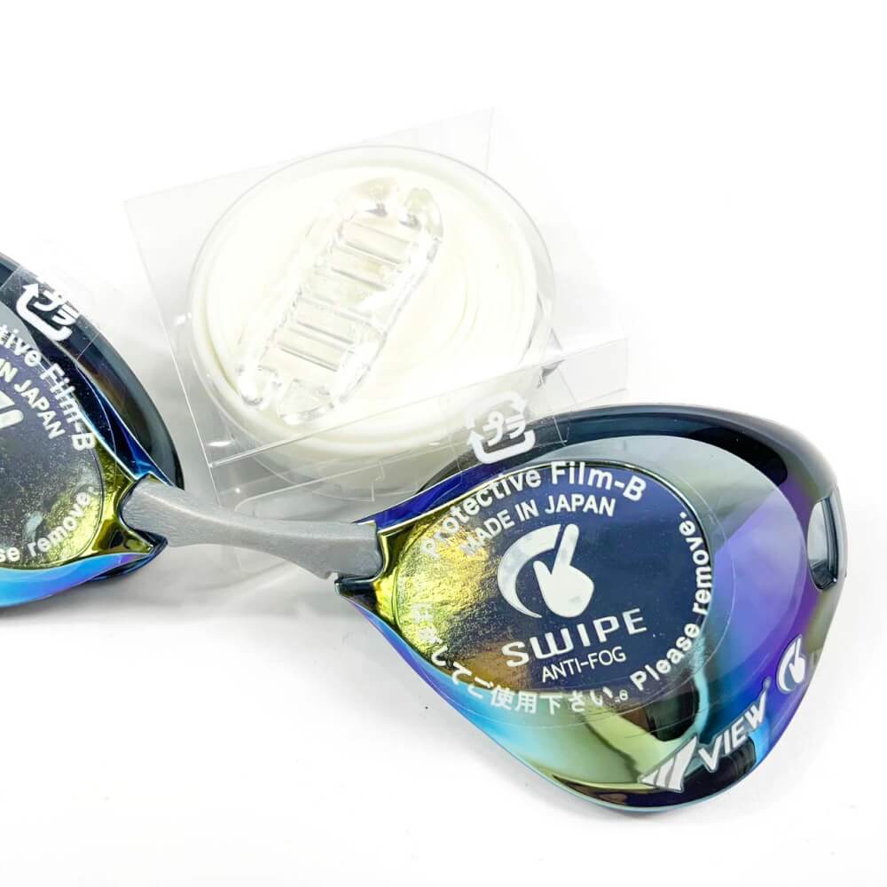 แว่นตาว่ายน้ำ VIEW รุ่น V121SAM SKY แว่นแข่งขัน ได้รับ FINA APPROVED ป้องกันรังสี UV