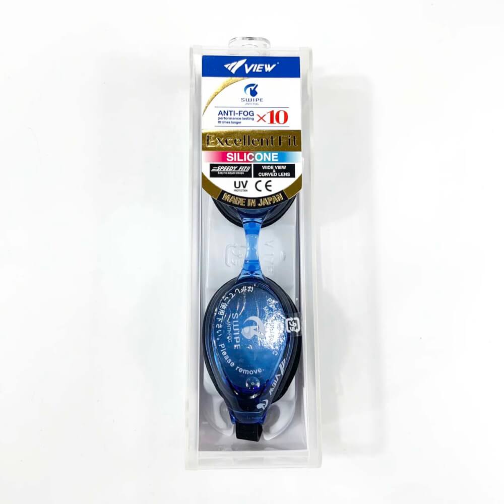 แว่นตาว่ายน้ำ VIEW รุ่น V640ASA BLBK เลนส์ช่วยป้องกันรังสี UV ซิลิโคน