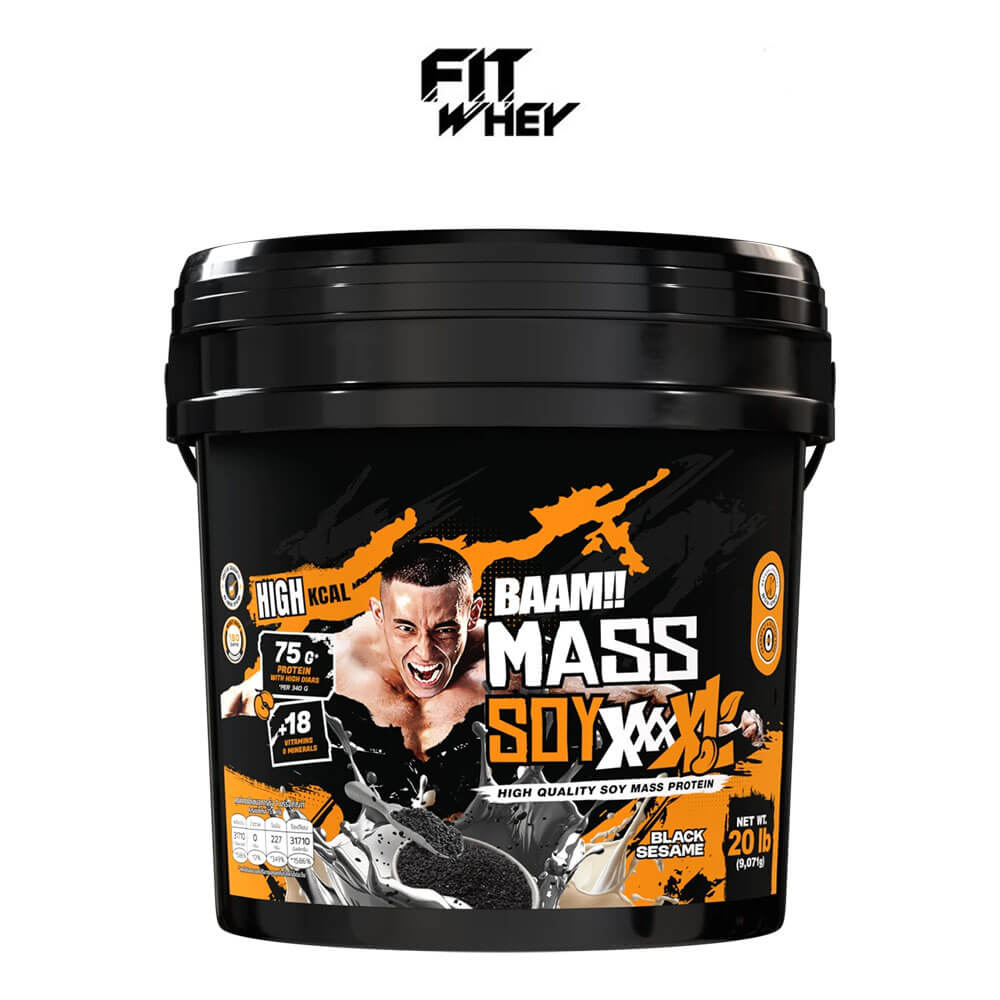 ซอยโปรตีนเพิ่มน้ำหนัก BAAM MASS SOY XXXXL - 20 LB BLACK SESAME