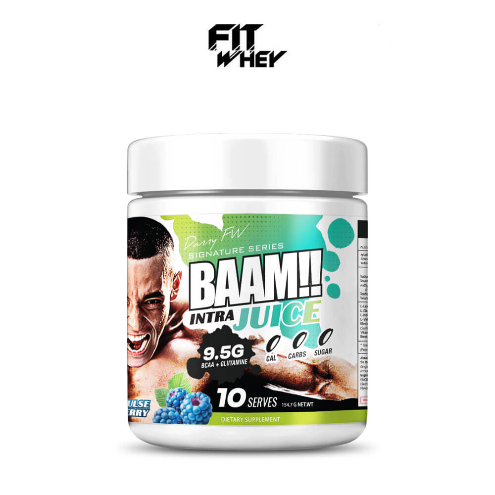 เครื่องดื่มระหว่างออกกำลังกาย BAAM INTRA JUICE - 10 SERVINGS BLUE RASPBERRY | BCAA 7G + GLUTAMINE 2.5G + ELECTROLYTES 1100MG