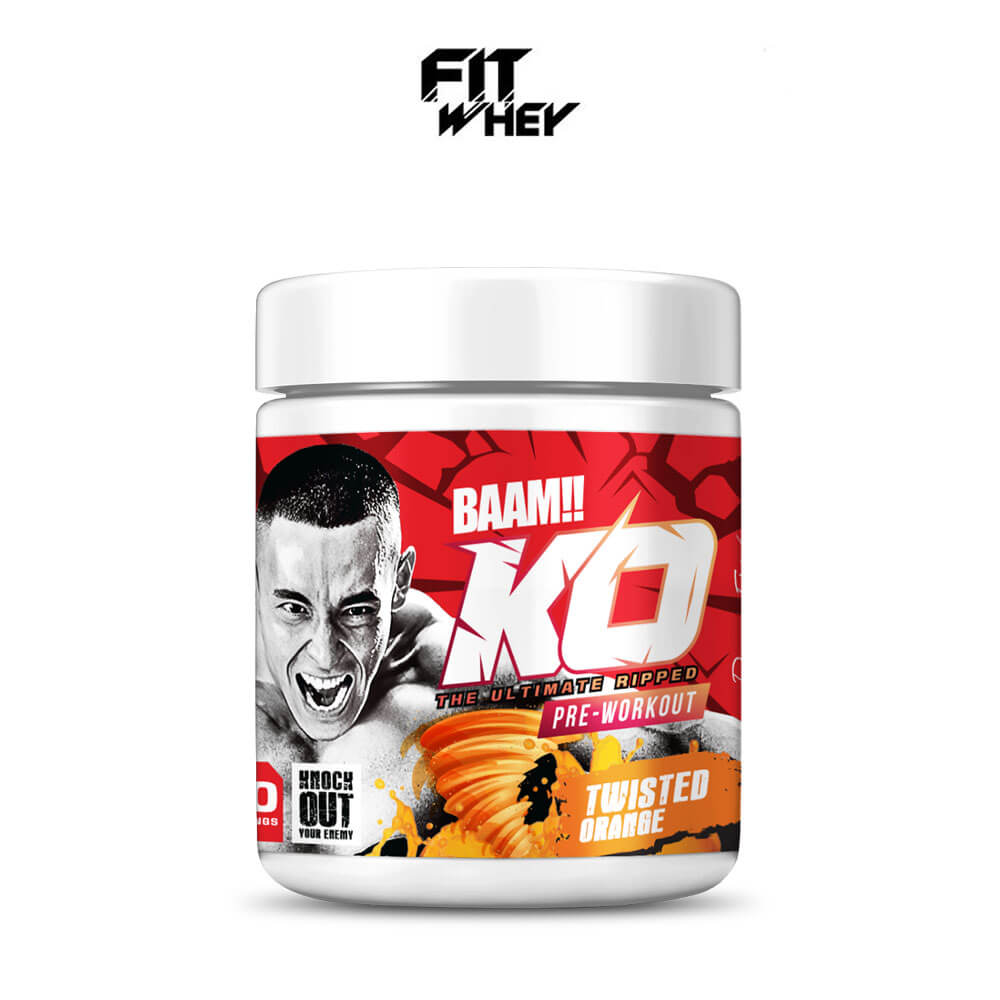 อาหารเสริมก่อนออกกำลังกาย BAAM K.O. PRE-WORKOUT - TWISTED ORANGE