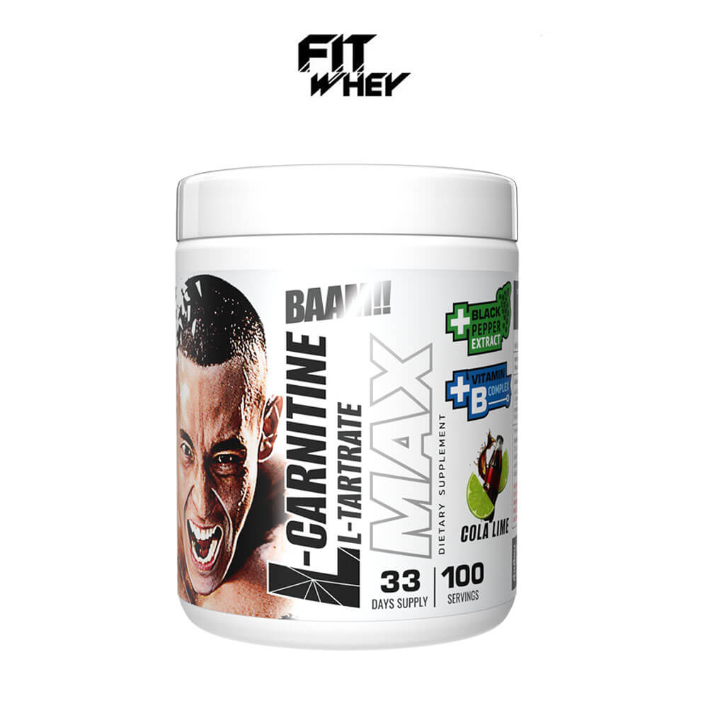 แอล-คาร์นิทีน BAAM L-CARNITINE L-TARTRATE MAX - 100 SERVINGS COLA LIME