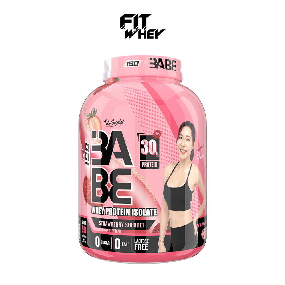 เวย์โปรตีนสำหรับผู้หญิง FIT ANGEL ISO BABE PLUS PROBIOTICS (BC30) - 5 IB STRAWBERRY SHERBET