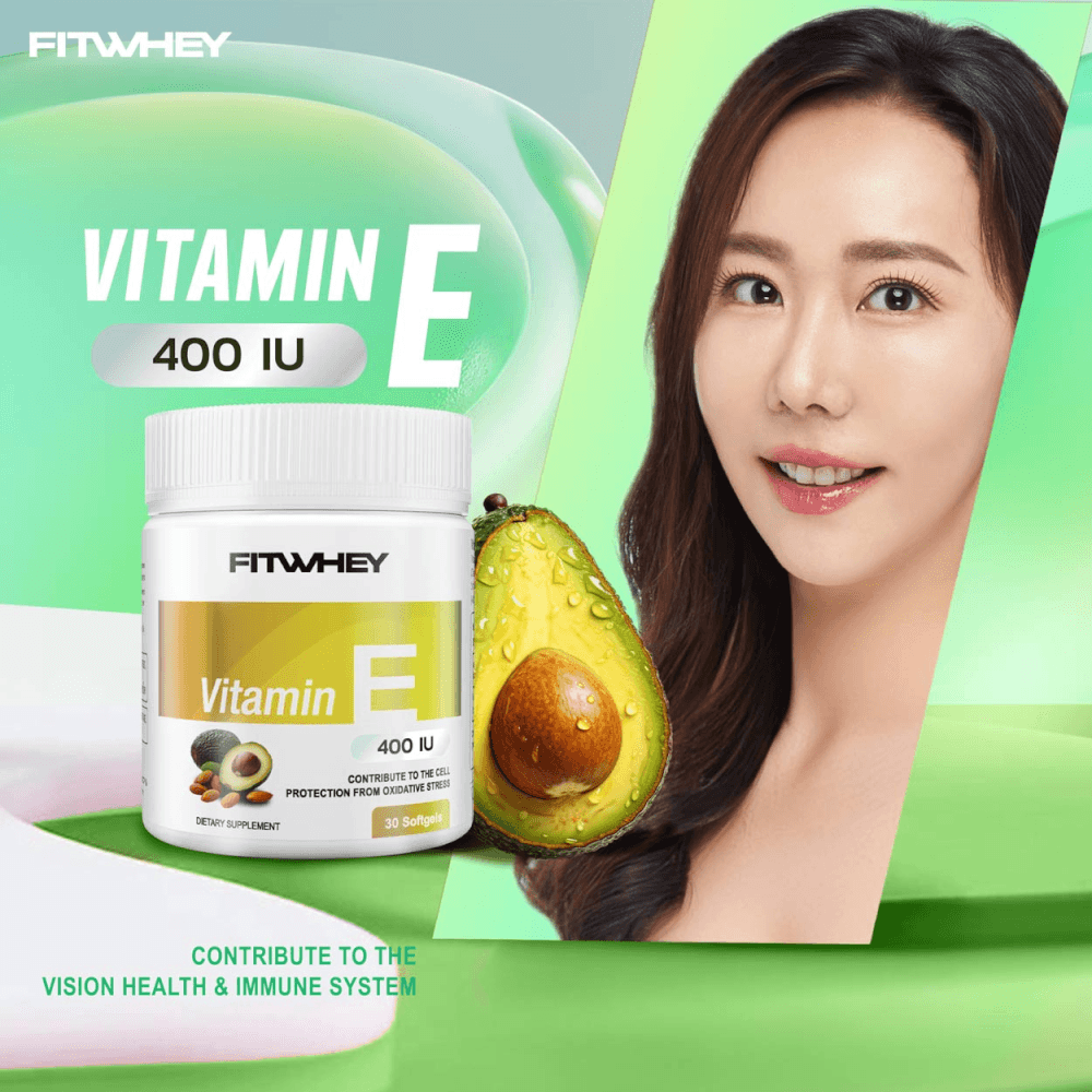 วิตามินอี FITWHEY VITAMIN E 400 IU - 60 เม็ดซอฟต์เจล