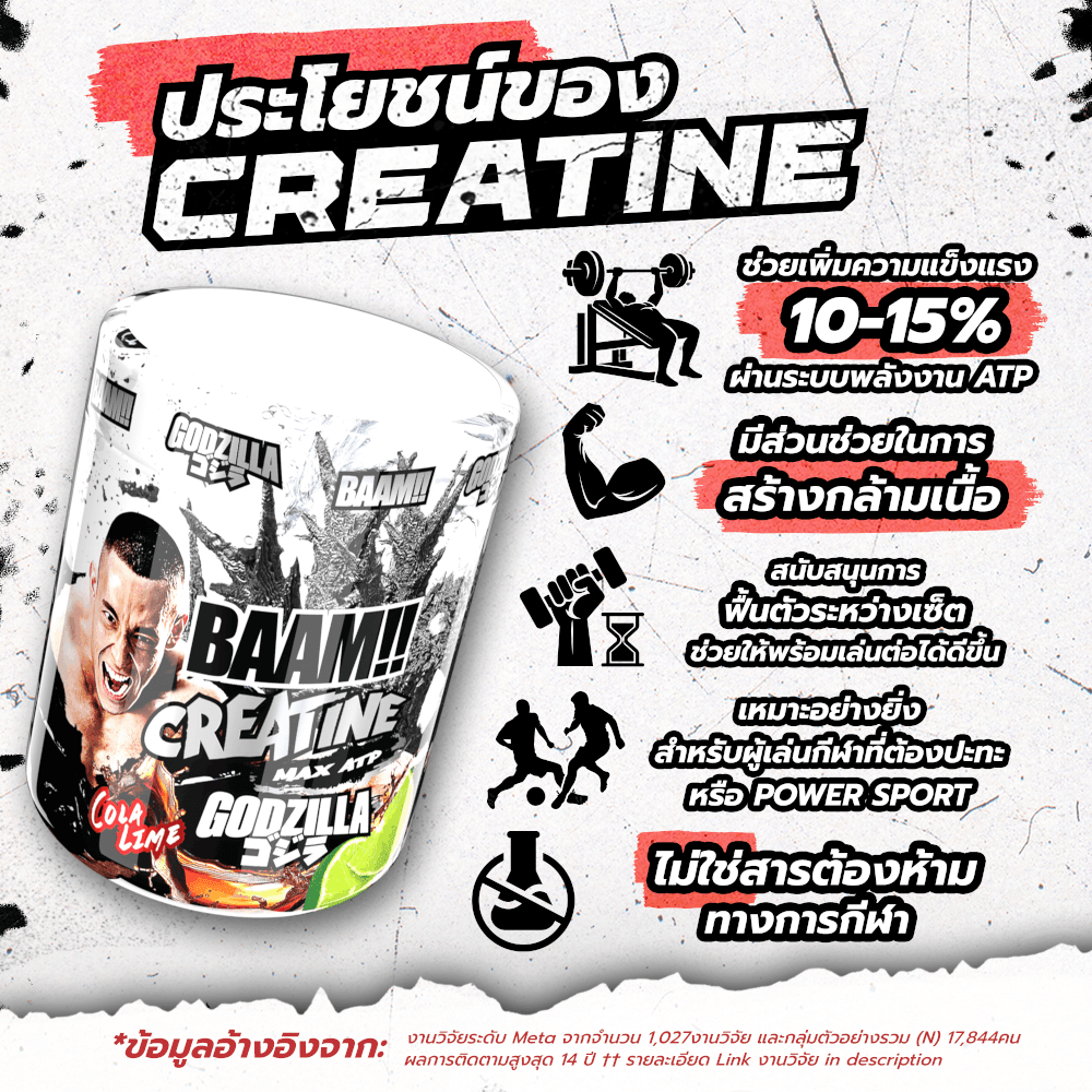 ครีเอทีน BAAM CREATINE 5000 - UNFLAVORED 300 G [BAKI]