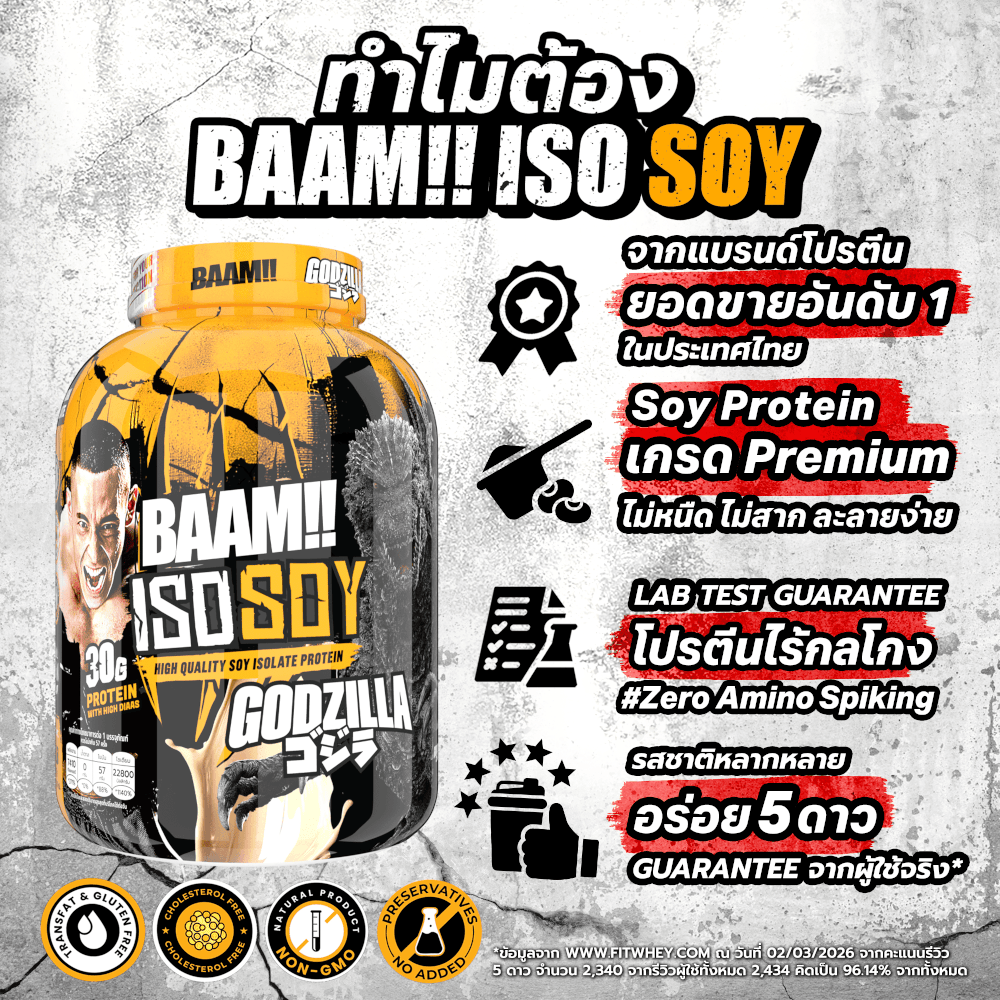 โปรตีนถั่วเหลือง BAAM ISO - SOY - 1 LB UNFLAVORED