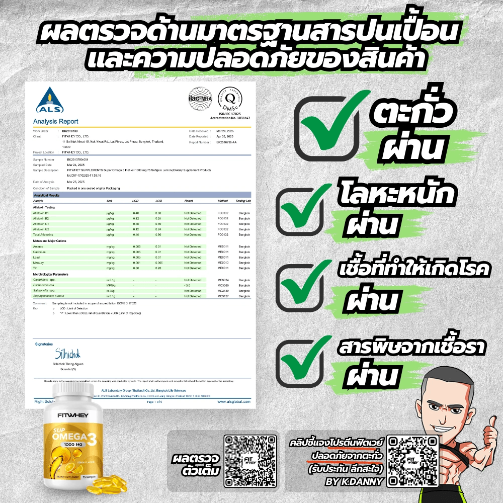 ผลิตภัณฑ์เสริมอาหาร FITWHEY SUPPLEMENTS SUPER OMEGA 3 | (EPA 400 MG. | DHA 300 MG.)