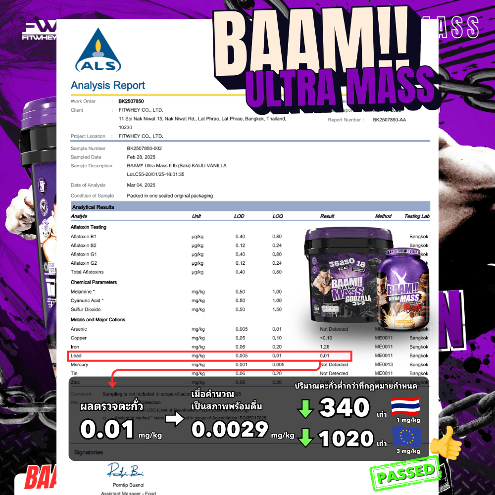 โปรตีนเพิ่มน้ำหนัก BAAM ULTRA MASS - 20 LB CHOCOLATE COOKIE [GZ]