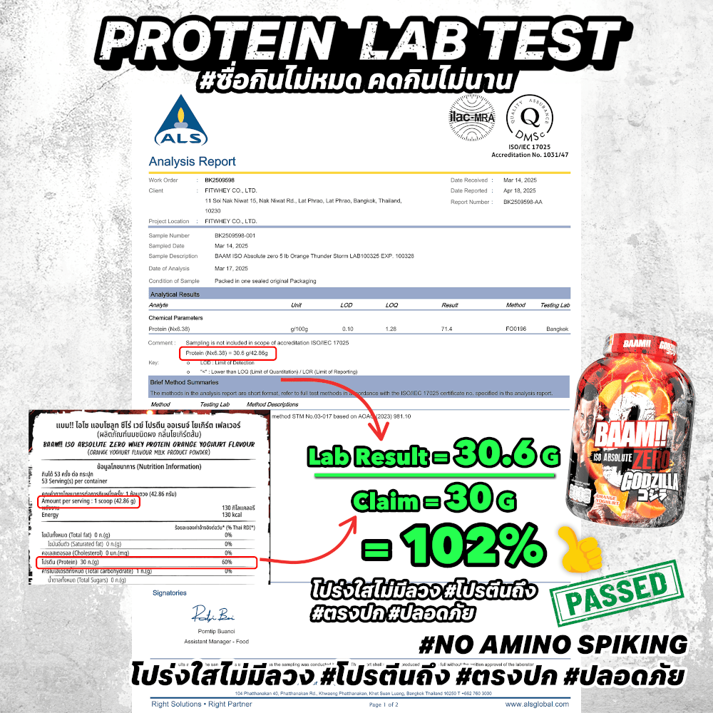 เวย์โปรตีนไอโซเลท BAAM ISO ABSOLUTE ZERO - 5 LB UNFLAVORED [BAKI]_8