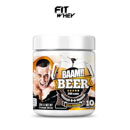 เวย์โปรตีนรสเบียร์ แอลกอฮอล์ 0% BAAM WHEY PROTEIN BEER FLAVOUR 10 SERVINGS ZERO ALCOHOL_1