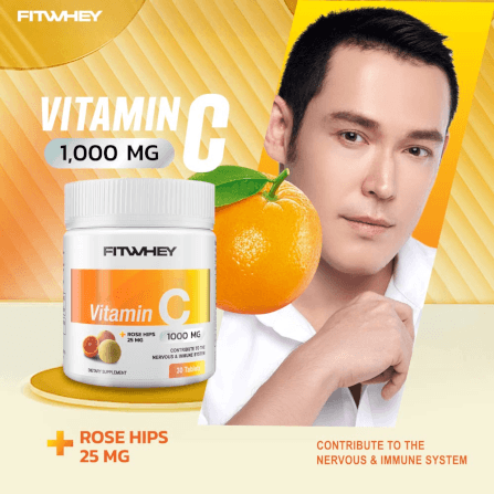ผลิตภัณฑ์เสริมอาหาร FITWHEY VITAMIN C 1000 MG + ROSE HIP - 30 เม็ด_2