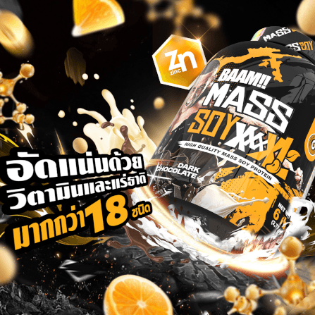 ซอยโปรตีนเพิ่มน้ำหนัก BAAM MASS SOY XXXXL - 6 LB BLACK SESAME_2