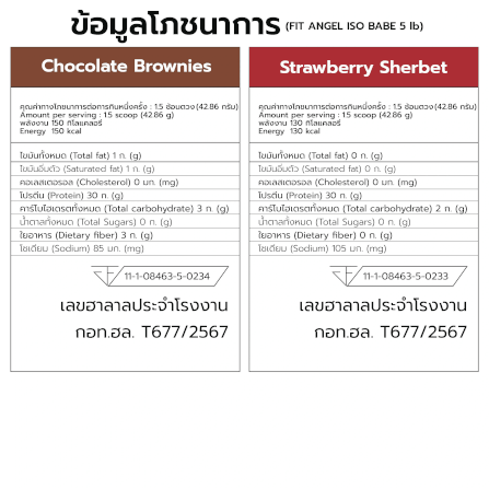 เวย์โปรตีนสำหรับผู้หญิง FIT ANGEL ISO BABE PLUS PROBIOTICS (BC30) - 5 IB STRAWBERRY SHERBET_5